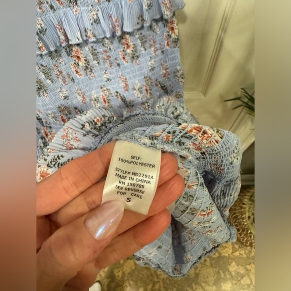 Mable Floral Smocked Ruffle Midi Dress - Picture 7 of 8